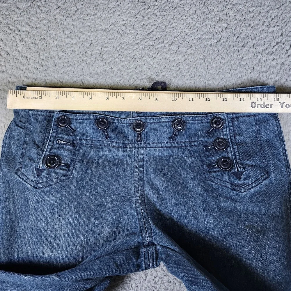 Madewell‎ Women's 29 Sailor Wide Leg Crop Jeans Button Up Pull On
